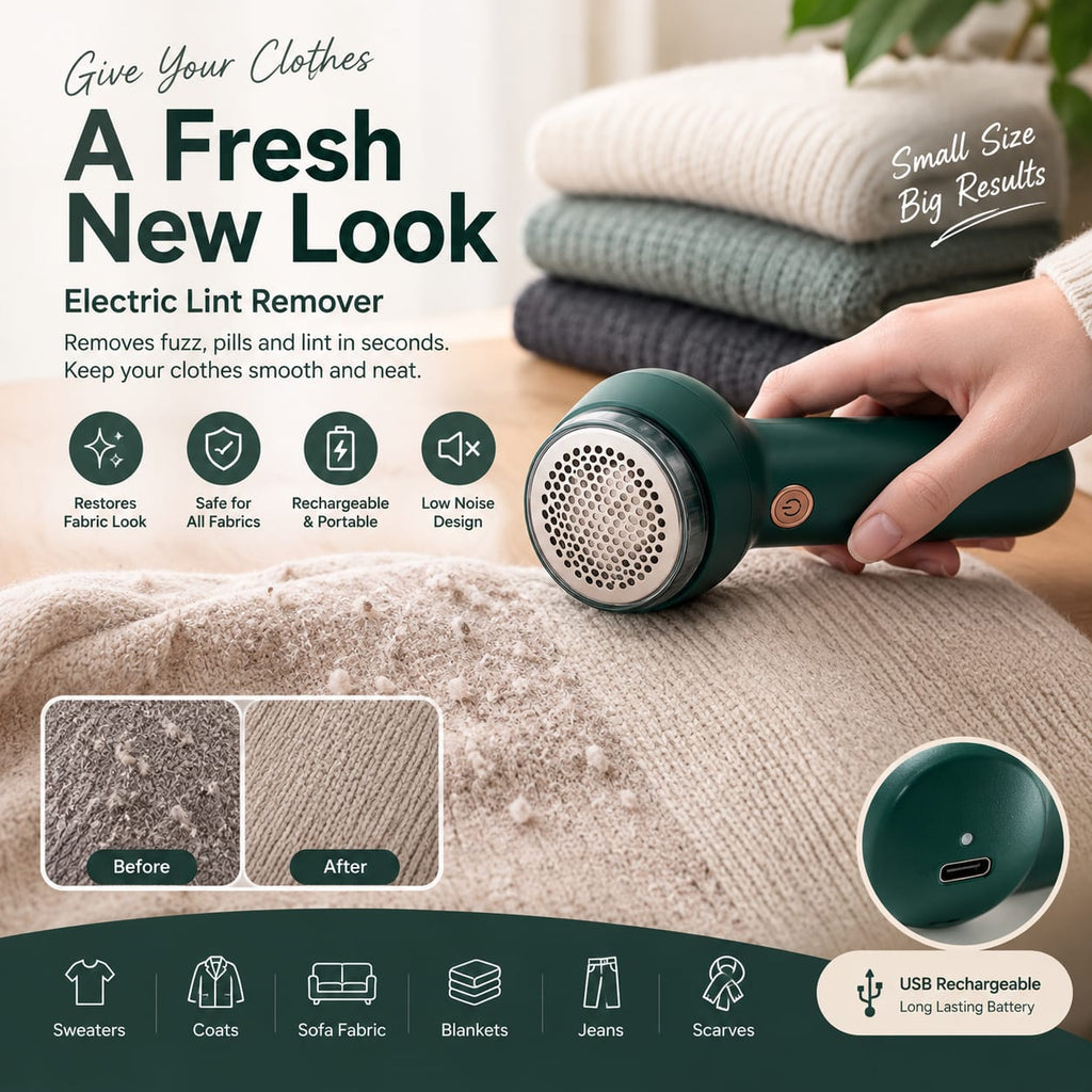 Electric Lint Remover – USB Rechargeable Clothes Hair Ball Trimmer