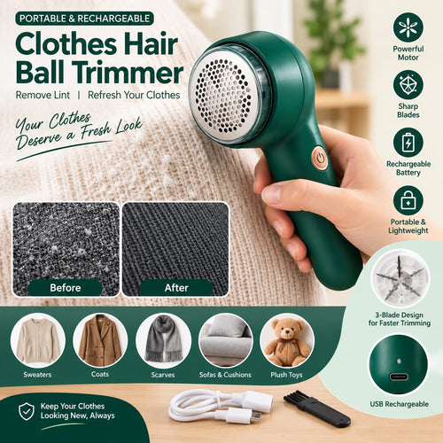 Electric Lint Remover – USB Rechargeable Clothes Hair Ball Trimmer