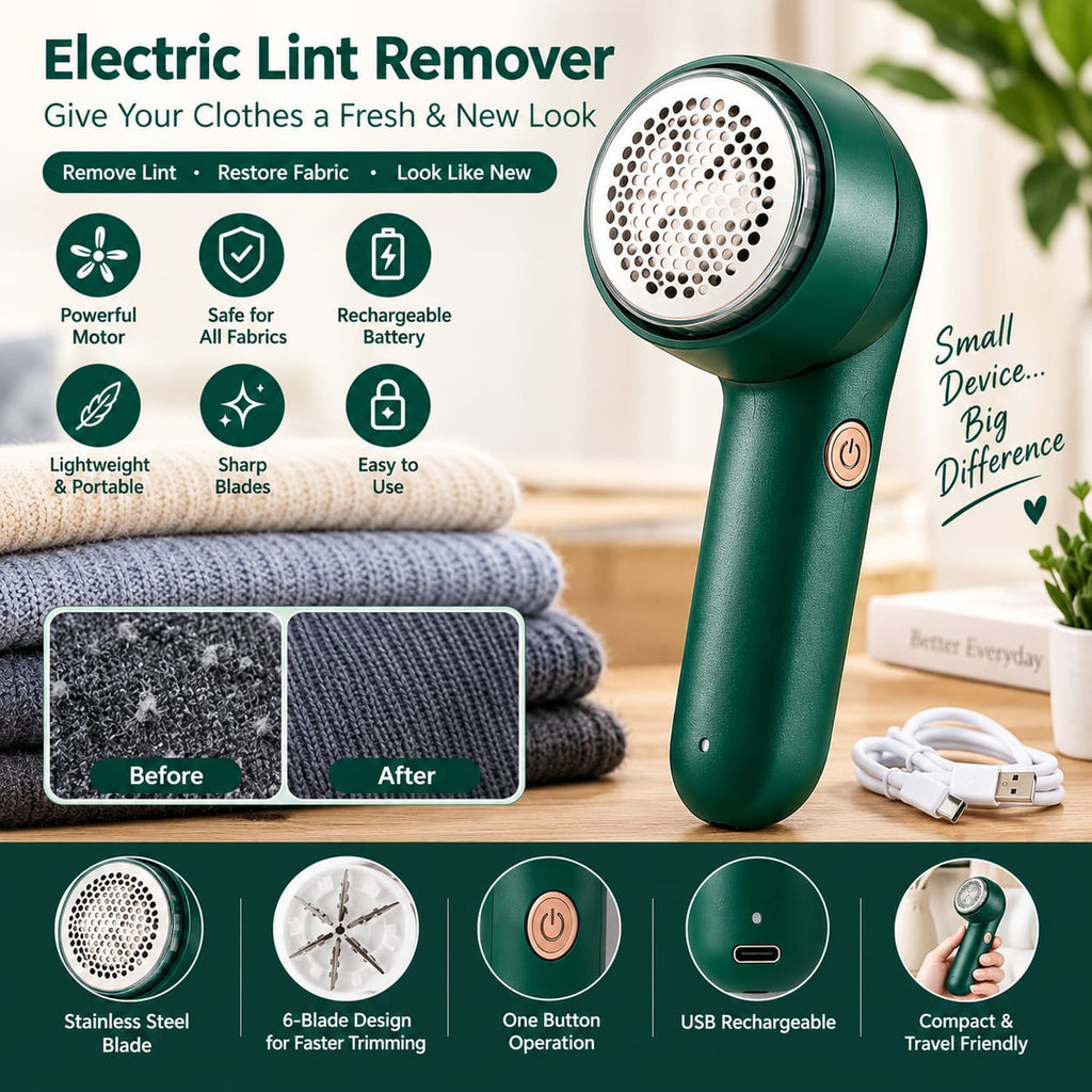 Electric Lint Remover – USB Rechargeable Clothes Hair Ball Trimmer