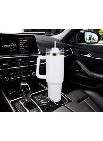 40oz Insulated Tumbler with Handle & Straw