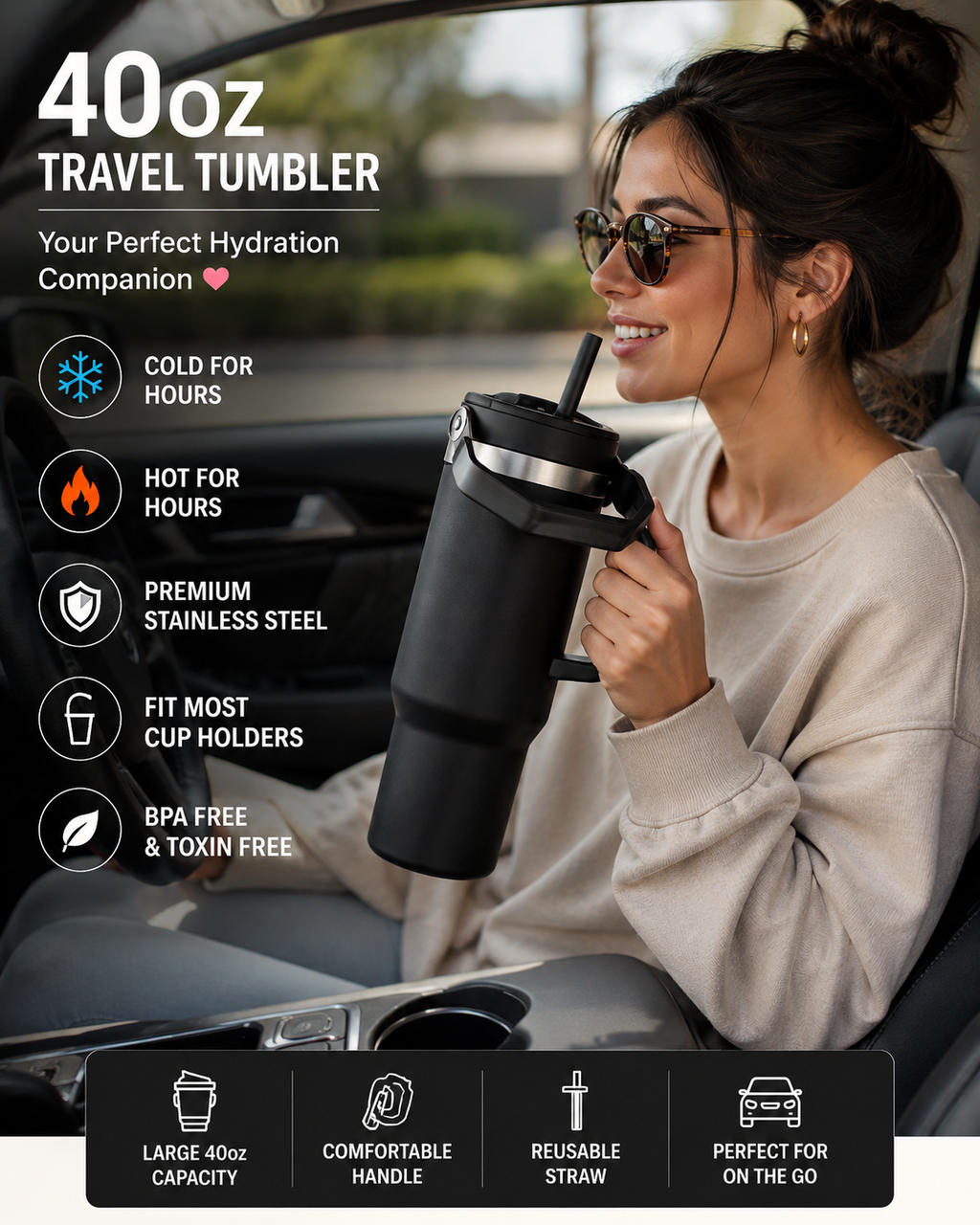 40oz Insulated Travel Tumbler