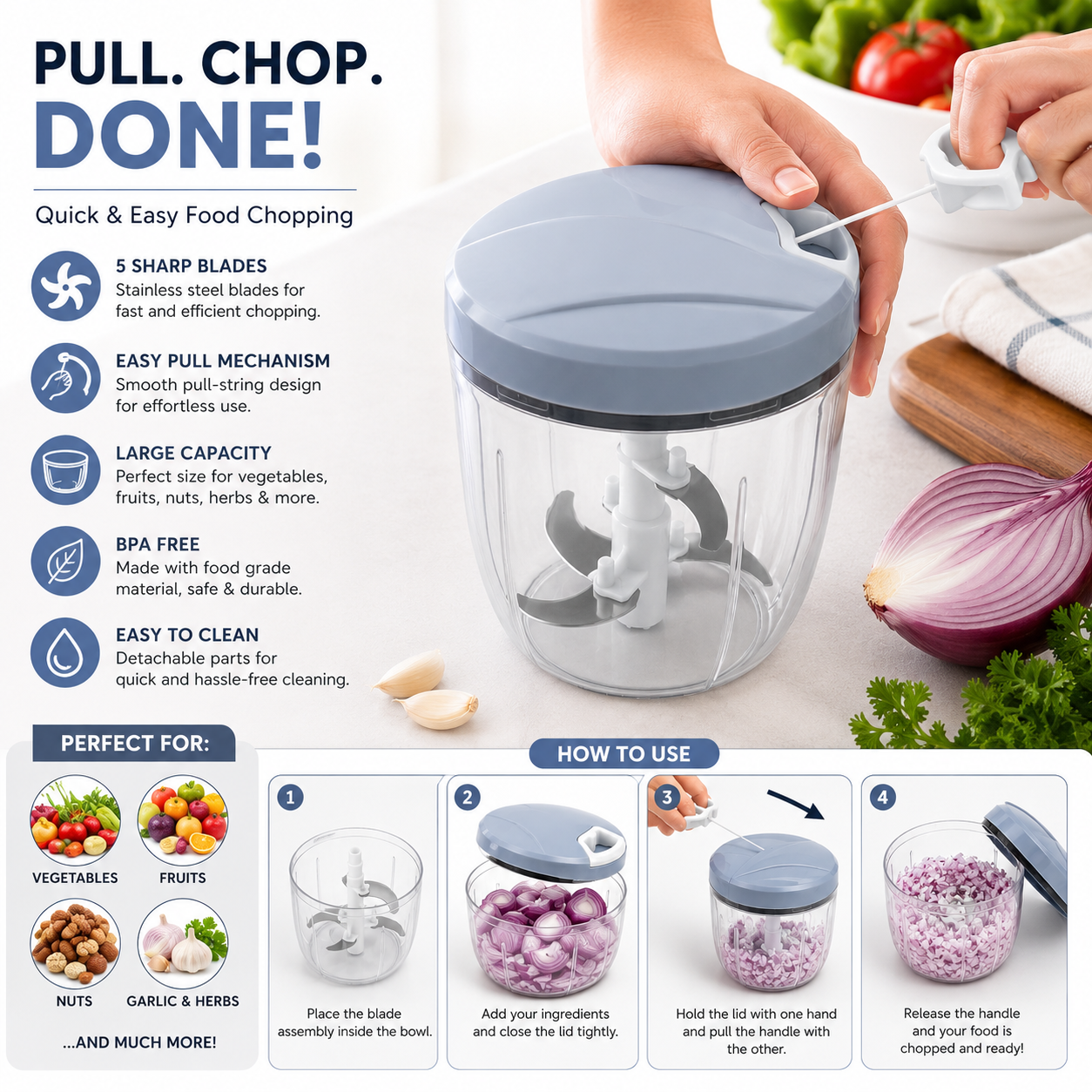 Pull Food Chopper
