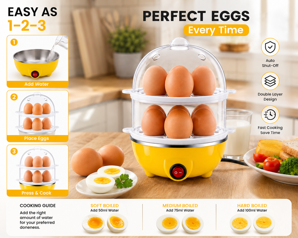 2-Tier Electric Egg Cooker