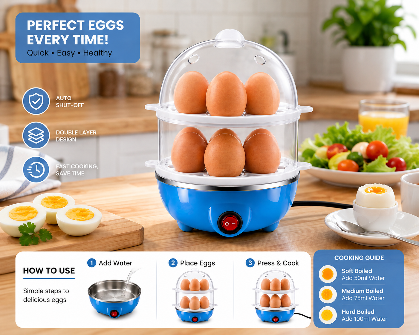 2-Tier Electric Egg Cooker