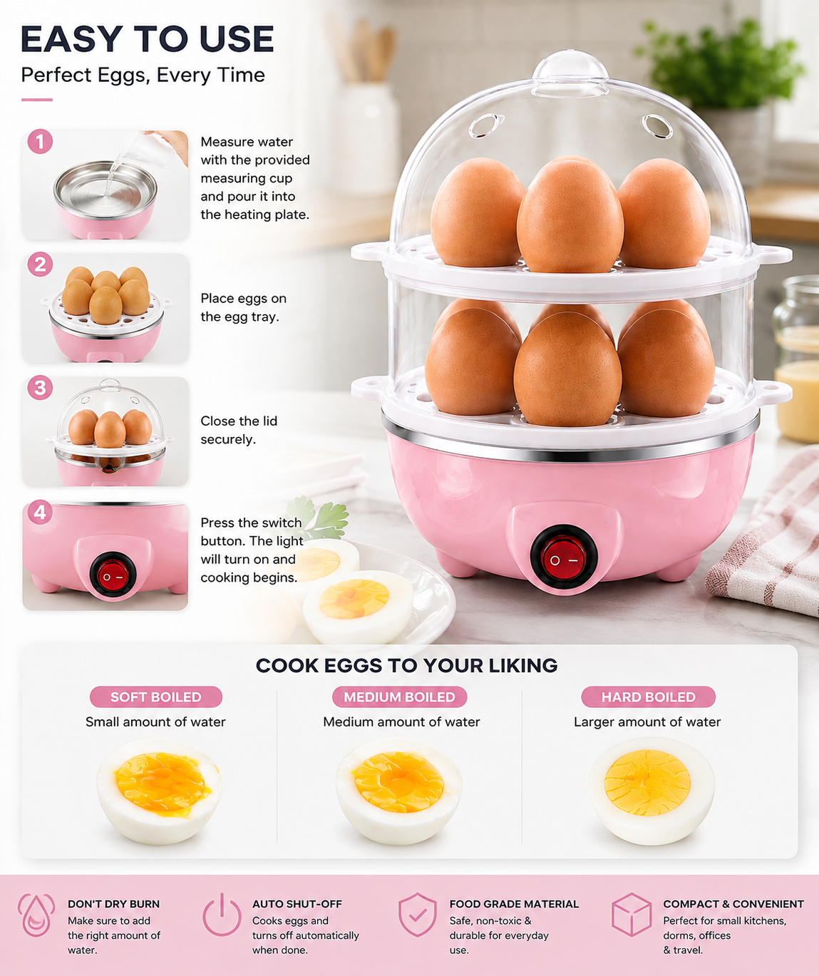 2-Tier Electric Egg Cooker