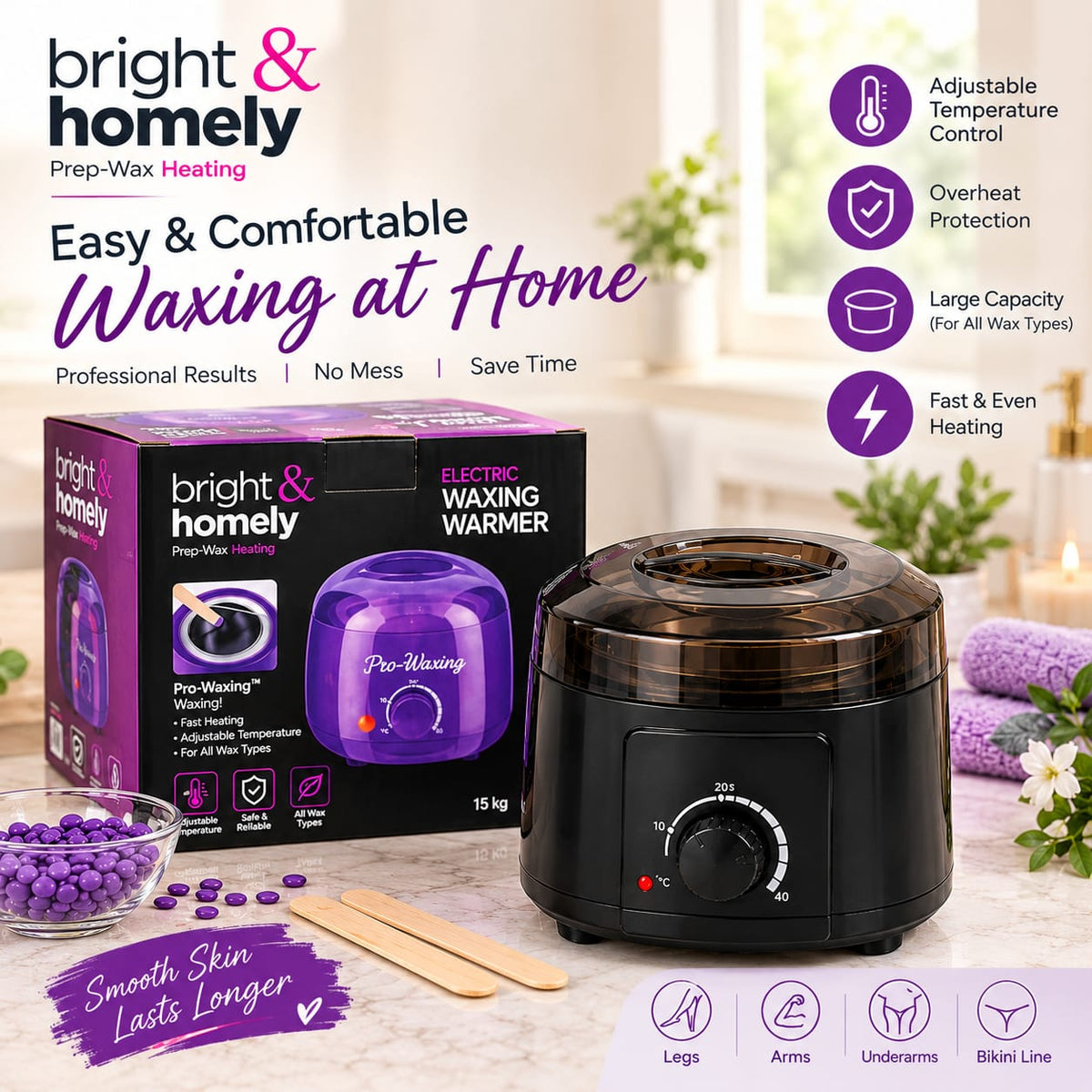 Electric Waxing Warmer – Complete Hair Removal Wax Heater