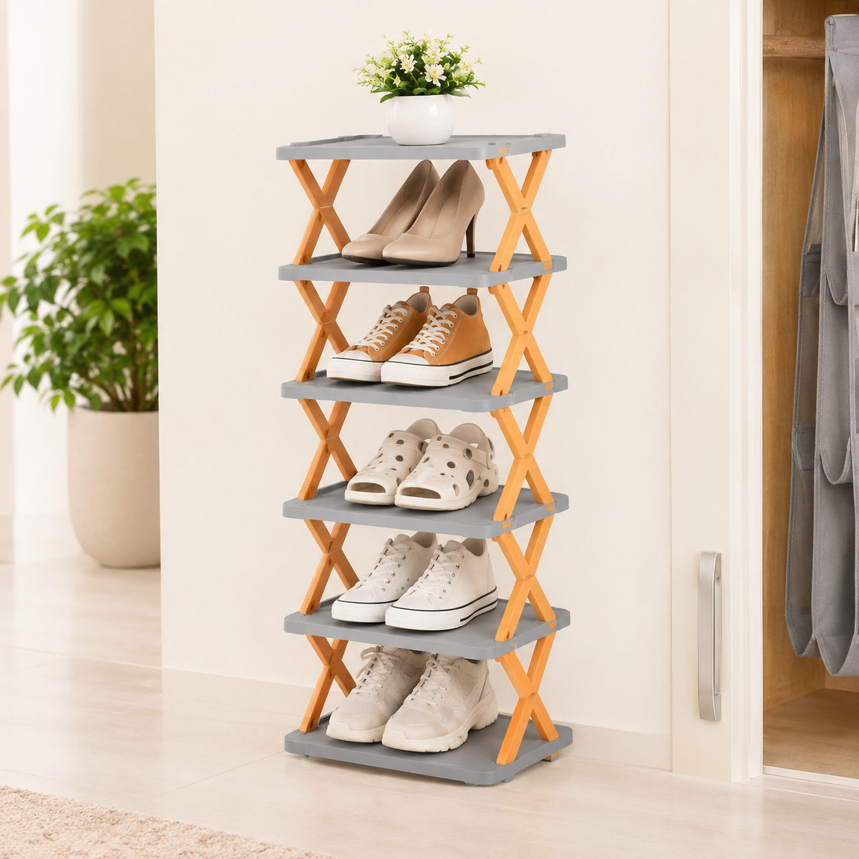 5-Tier Foldable Shoe Rack Organizer