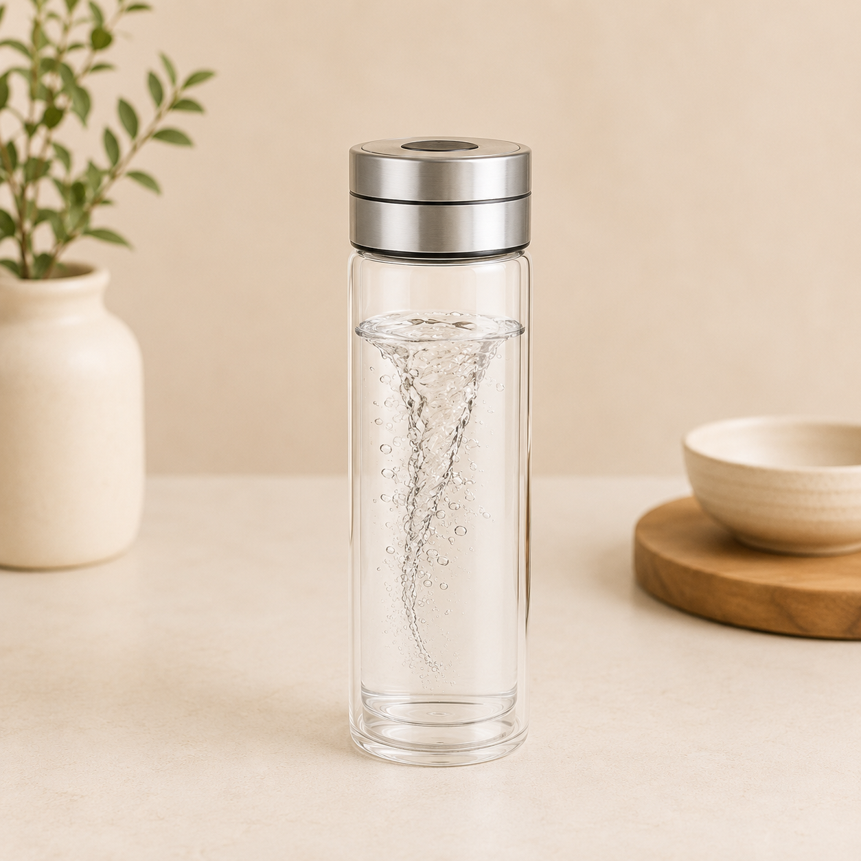 Double Wall Glass Water Bottle